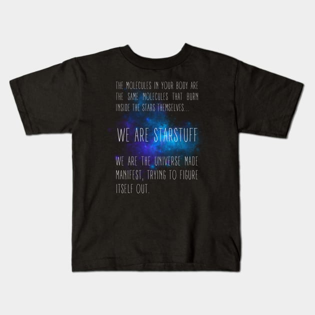 We Are Starstuff - Blue Nebula - Black - B5 Sci-Fi Kids T-Shirt by Fenay-Designs